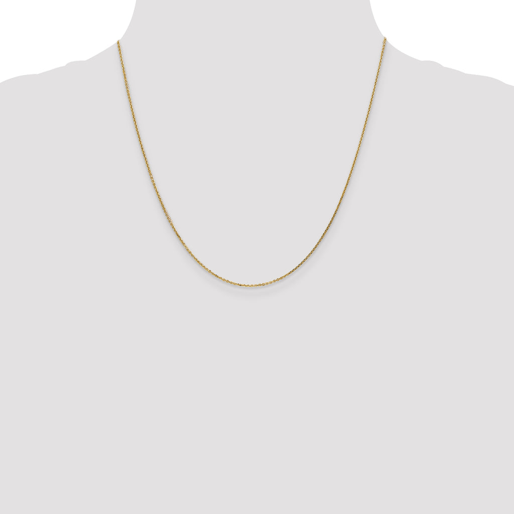 14K .95mm Diamond-Cut Cable with Lobster Clasp Anklet