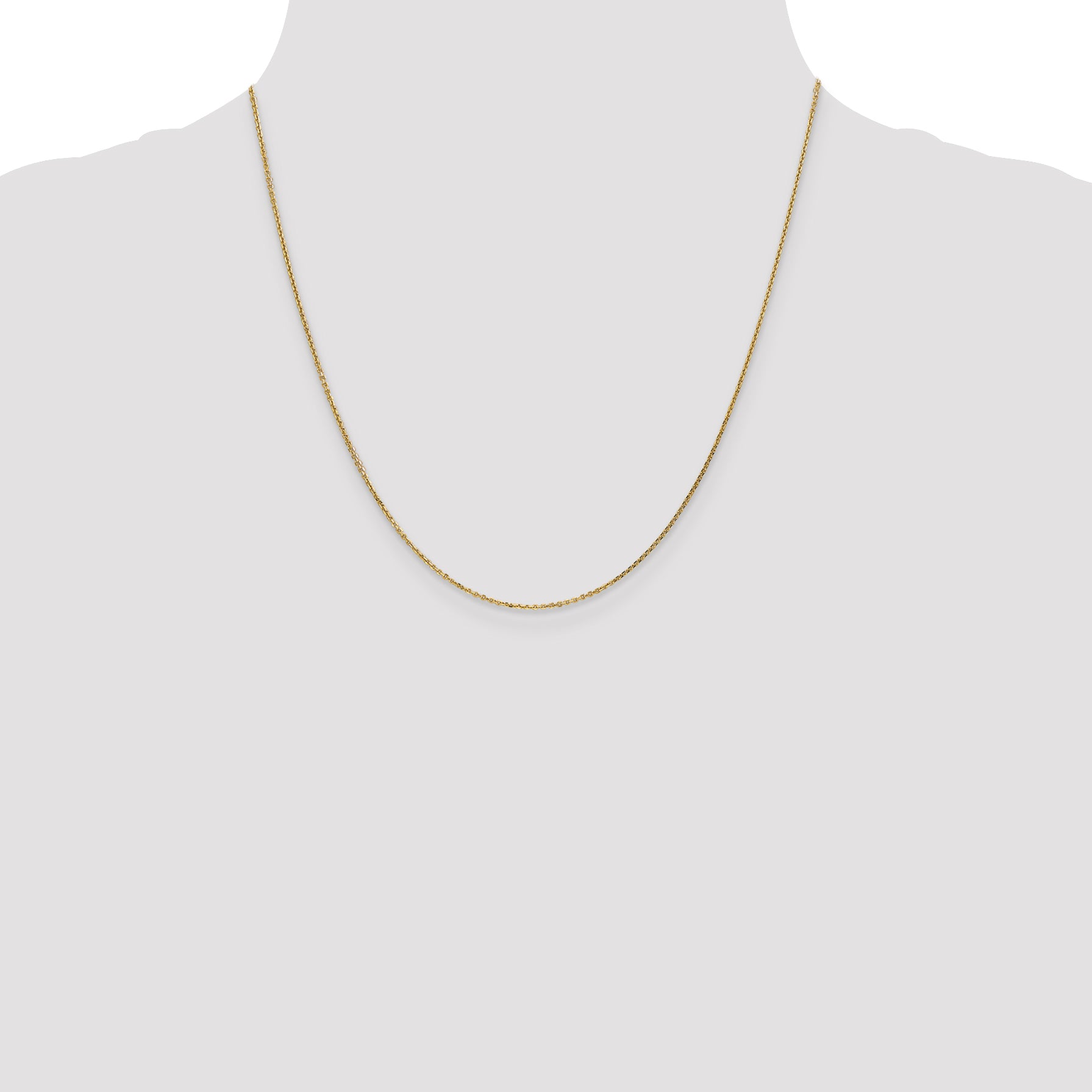 14K .95mm Diamond-Cut Cable with Lobster Clasp Anklet