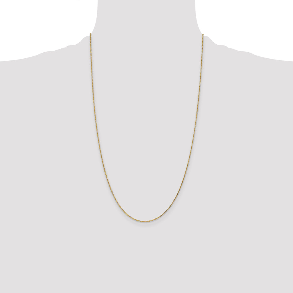 14K .95mm Diamond-Cut Cable with Lobster Clasp Anklet