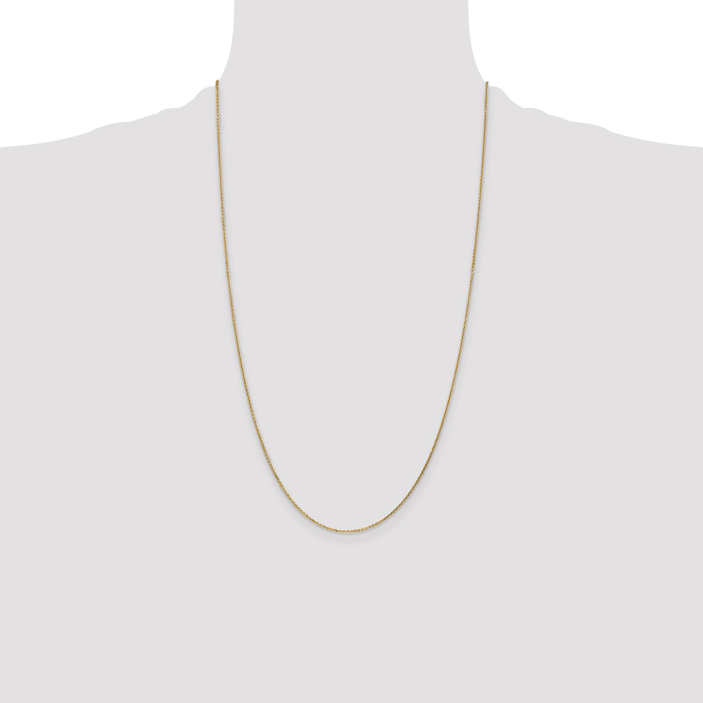14K .95mm Diamond-Cut Cable with Lobster Clasp Anklet