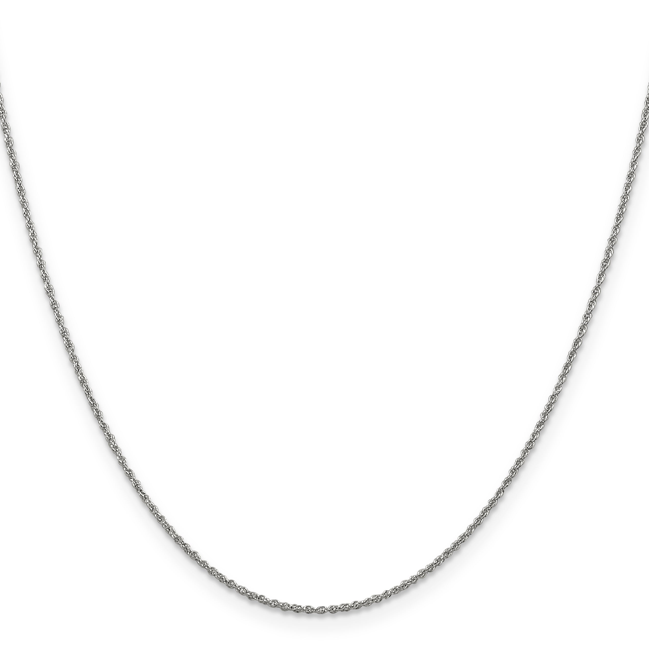 Baby Rope Chain Necklace in 14K White Gold, 1.1mm Secondary image