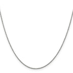 14K White Gold 1.1mm Baby Rope with Spring Ring Clasp Chain