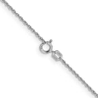 14K White Gold Solid Rope Chain Necklace 1.1mm