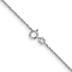 14K White Gold 26 inch 1.1mm Baby Rope with Spring Ring Clasp Chain