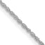14K White Gold 1.1mm Baby Rope with Spring Ring Clasp Chain