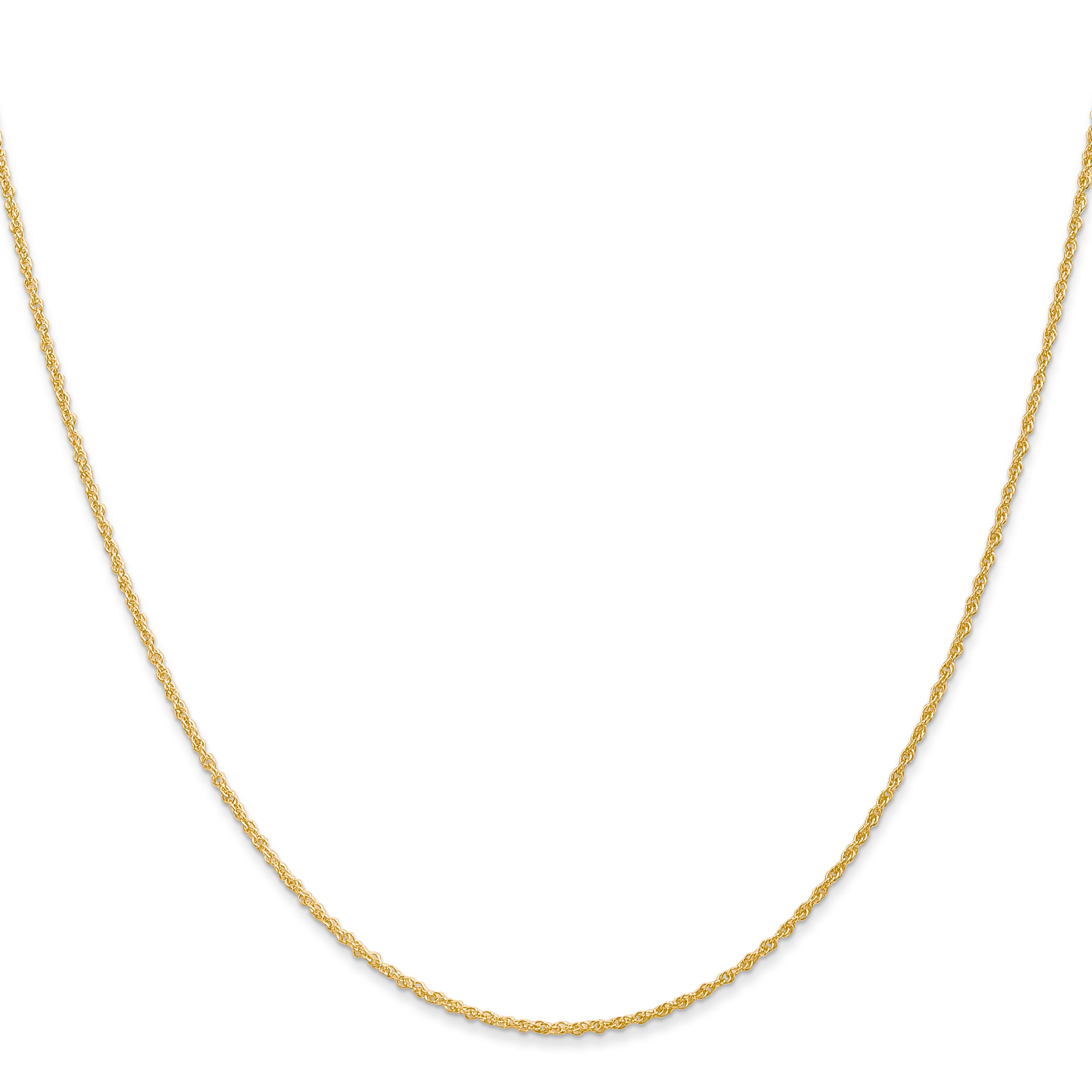 14K 1.1mm Baby Rope with Spring Ring Clasp Chain