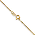 14K Yellow Gold Solid Rope Chain Necklace 1.1mm