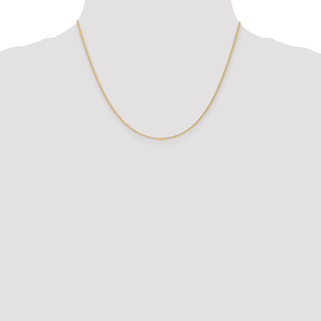 14K 1.1mm Baby Rope with Spring Ring Clasp Chain
