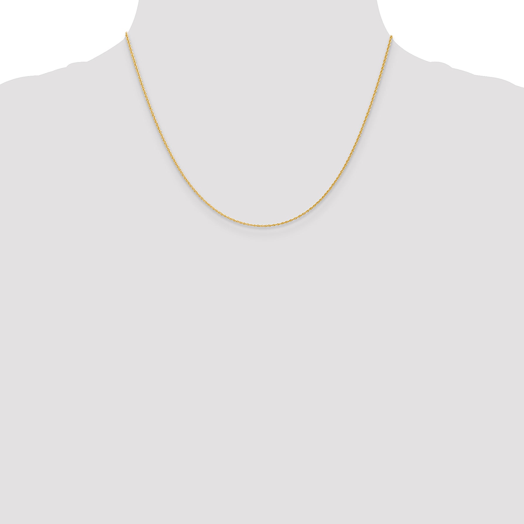 14K 1.1mm Baby Rope with Spring Ring Clasp Chain