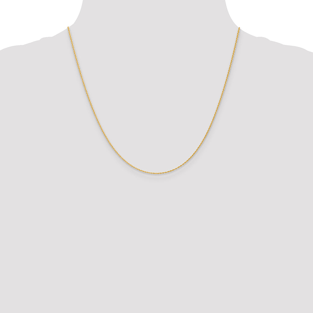 14K 1.1mm Baby Rope with Spring Ring Clasp Chain