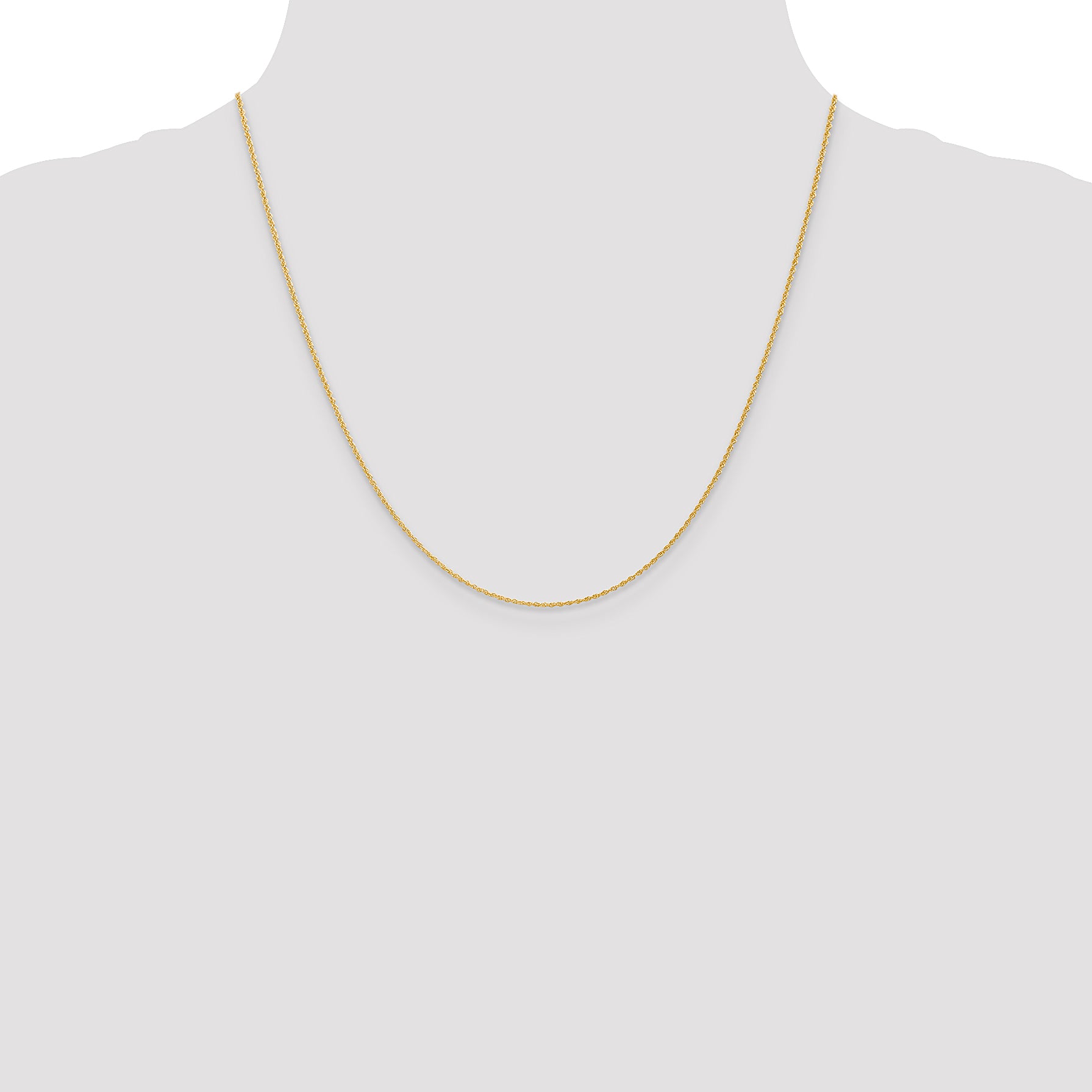14K 20 inch 1.1mm Baby Rope with Spring Ring Clasp Chain