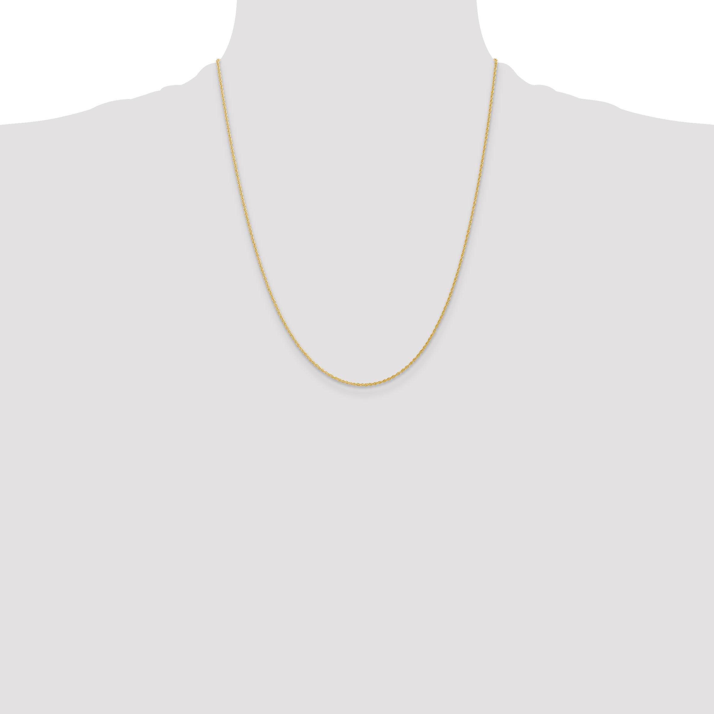 14K 22 inch 1.1mm Baby Rope with Spring Ring Clasp Chain