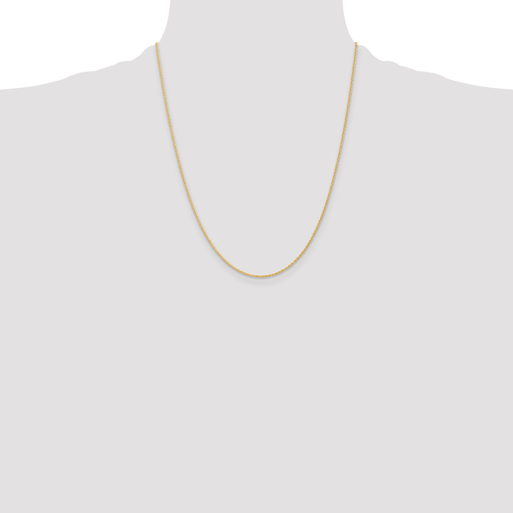14K 1.1mm Baby Rope with Spring Ring Clasp Chain