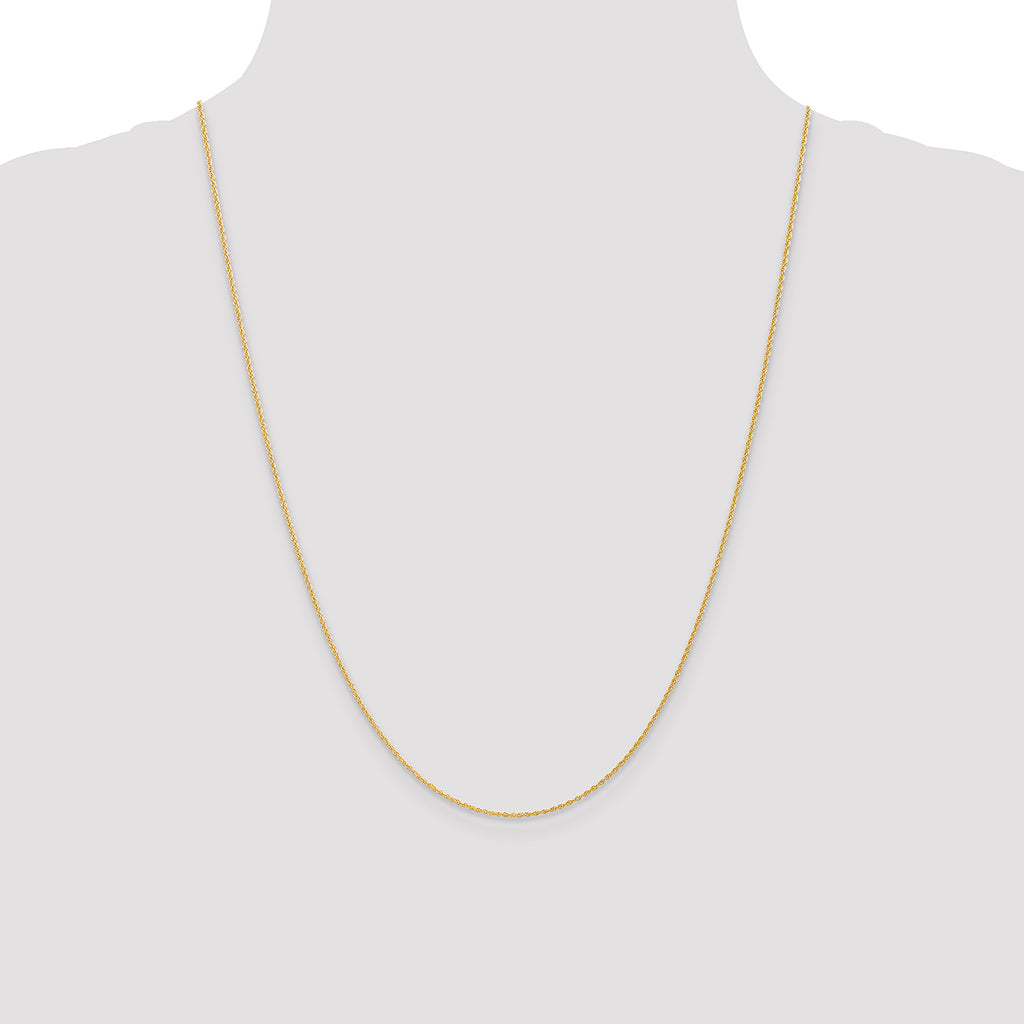 14K 1.1mm Baby Rope with Spring Ring Clasp Chain