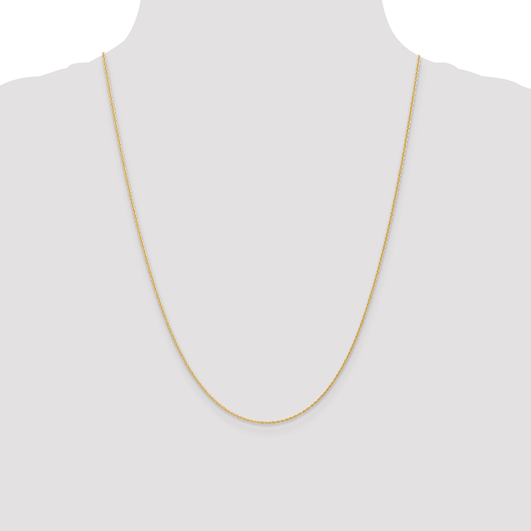 14K 24 inch 1.1mm Baby Rope with Spring Ring Clasp Chain