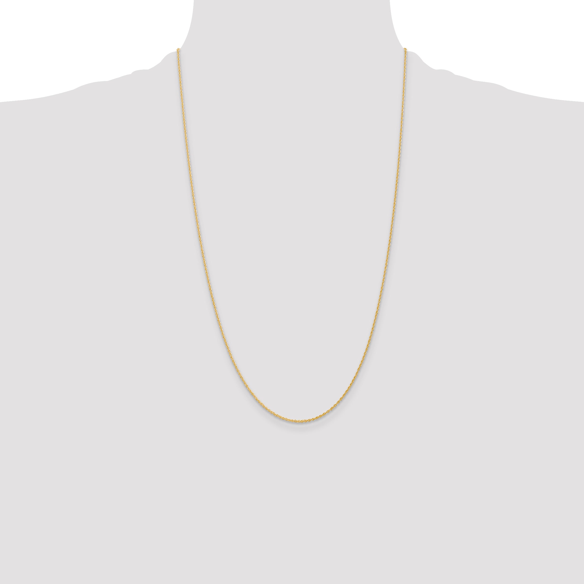 14K 26 inch 1.1mm Baby Rope with Spring Ring Clasp Chain
