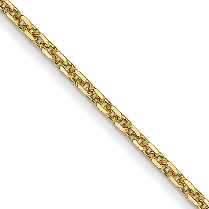 14K .95mm Diamond-Cut Cable with Lobster Clasp Anklet