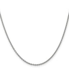 14K White Gold Solid Forzantine Chain Necklace 1.8mm