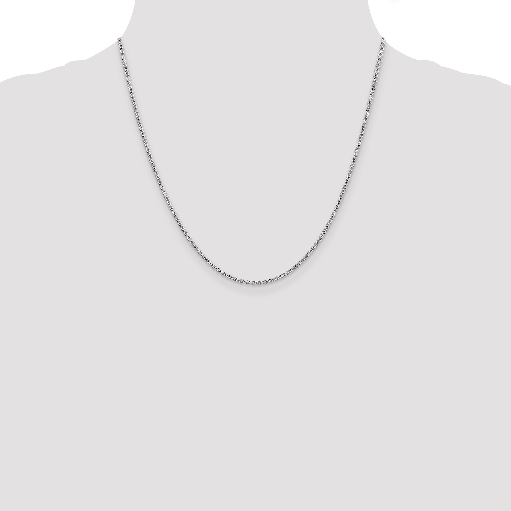 14K White Gold 1.8mm Forzantine Cable with Lobster Clasp Chain