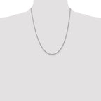 14K White Gold Solid Forzantine Chain Necklace 1.8mm