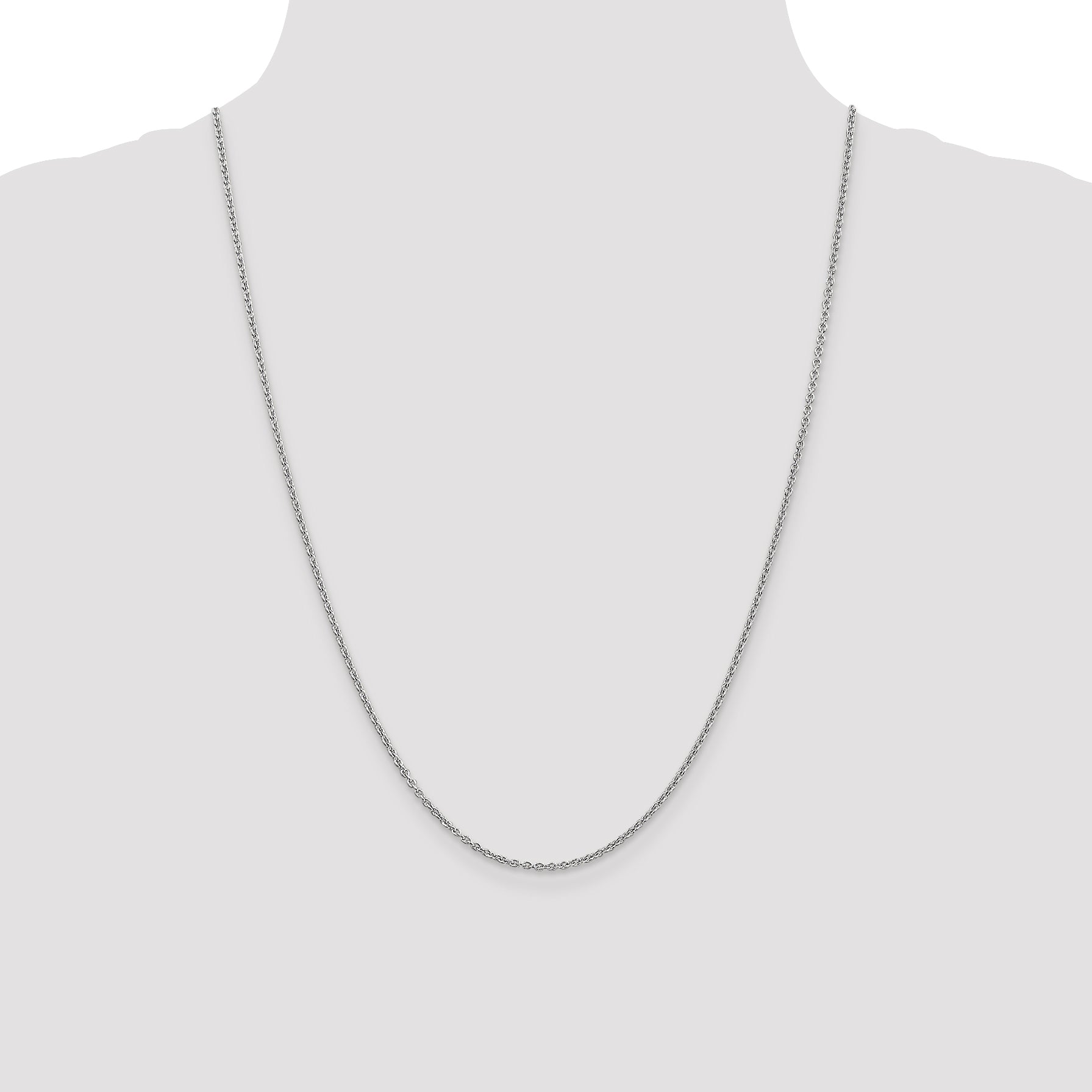 14K White Gold 1.8mm Forzantine Cable with Lobster Clasp Chain