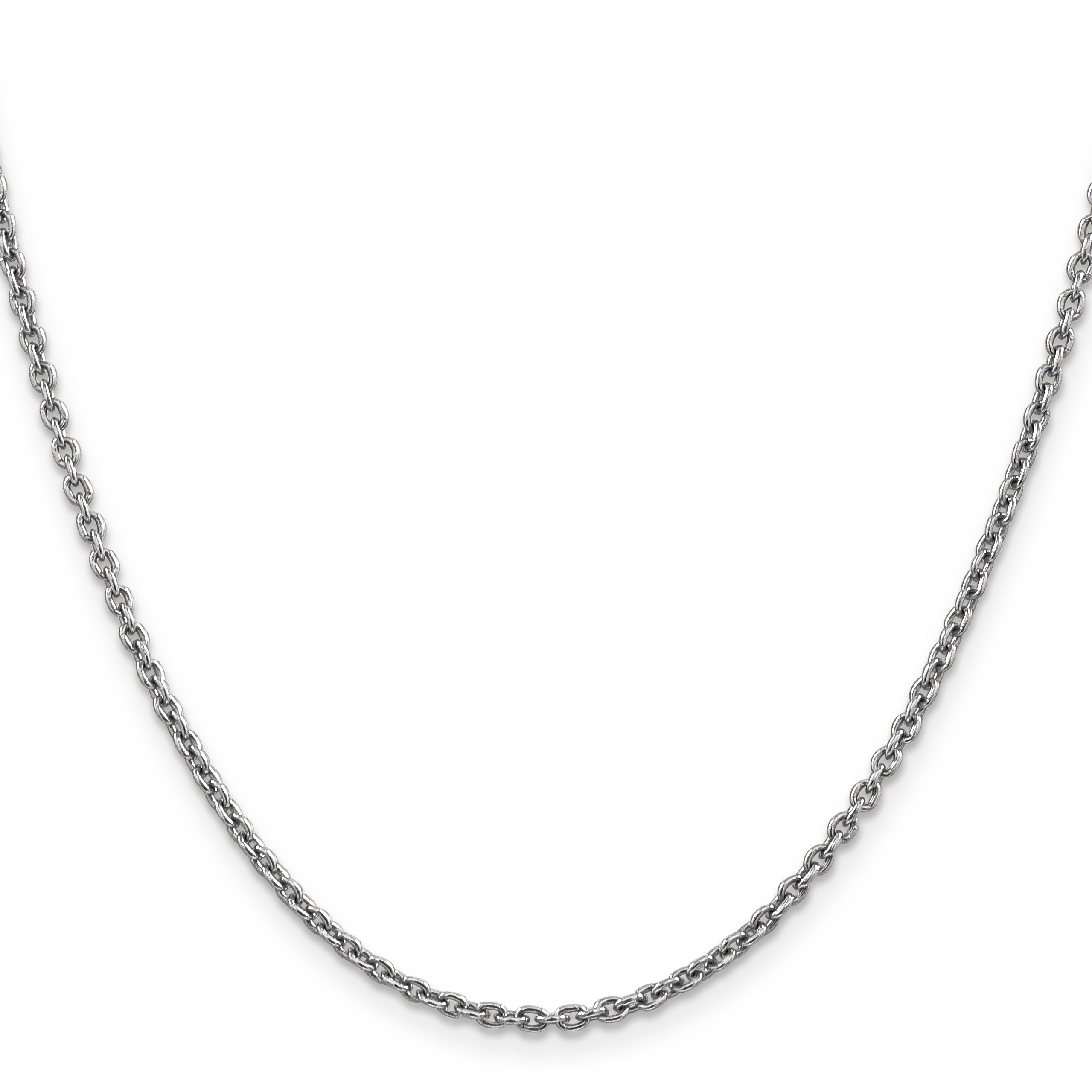 14K White Gold 16 inch 2.2mm Forzantine Cable with Lobster Clasp Chain Secondary image