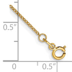 14K 10 inch .9mm Cable with Spring Ring Clasp Anklet