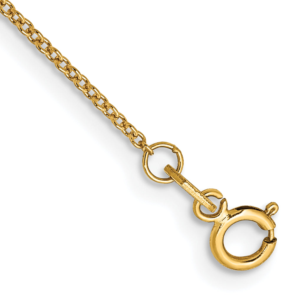 14K 10 inch .9mm Cable with Spring Ring Clasp Anklet Main image