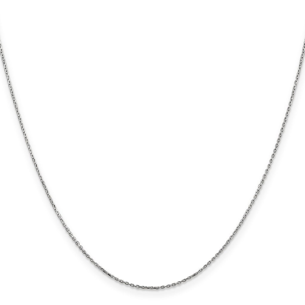 14K White Gold .8mm Diamond-Cut Cable with Lobster Clasp Chain