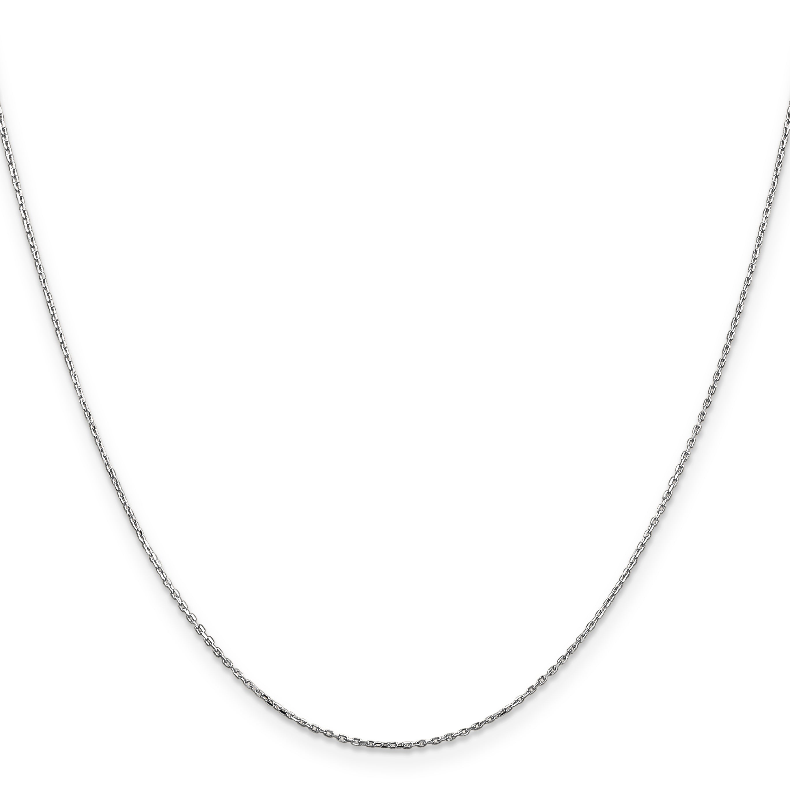 14K White Gold .8mm Diamond-Cut Cable with Lobster Clasp Chain