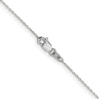 14K White Gold Solid Diamond-Cut Cable Chain Necklace 0.8mm