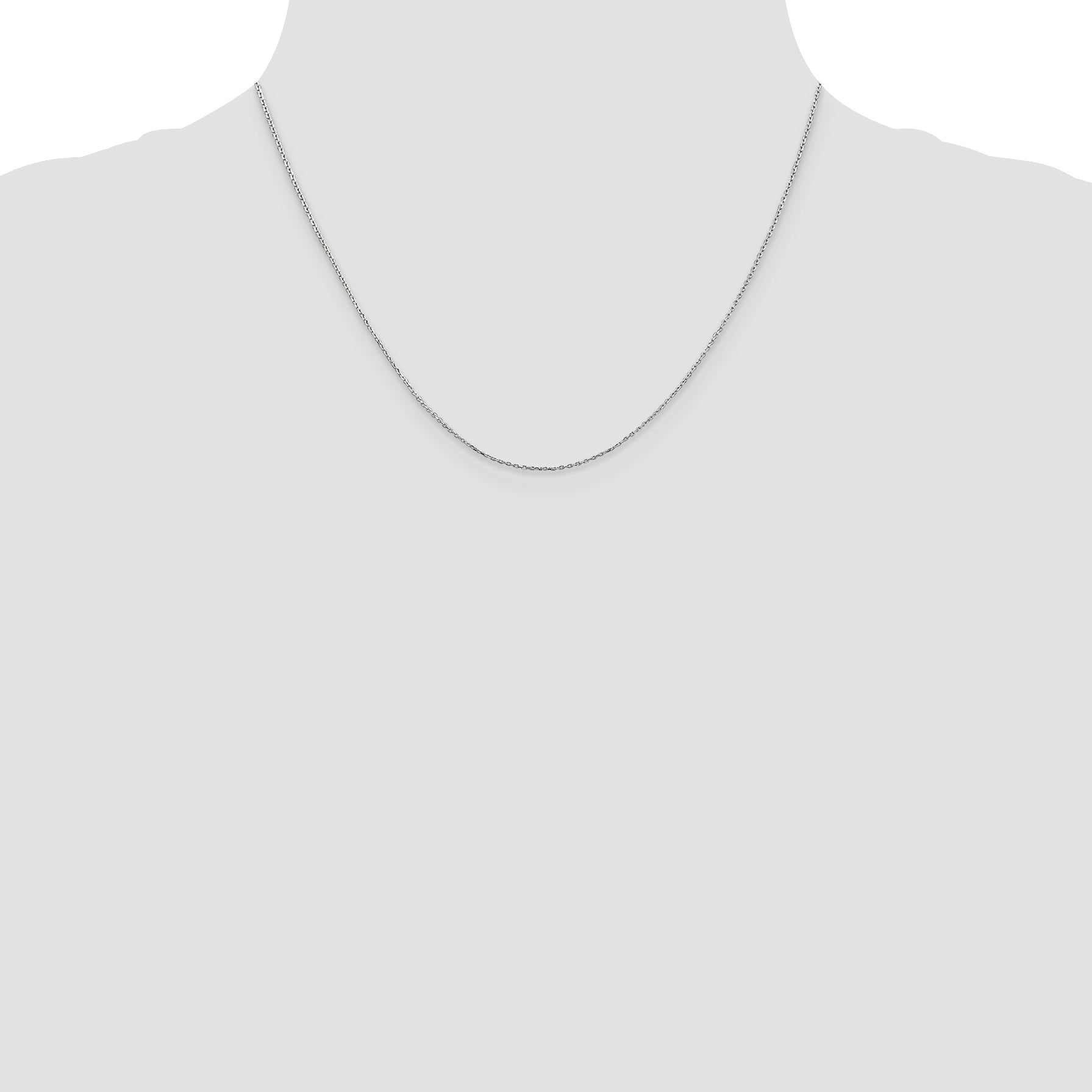 14K White Gold .8mm Diamond-Cut Cable with Lobster Clasp Chain