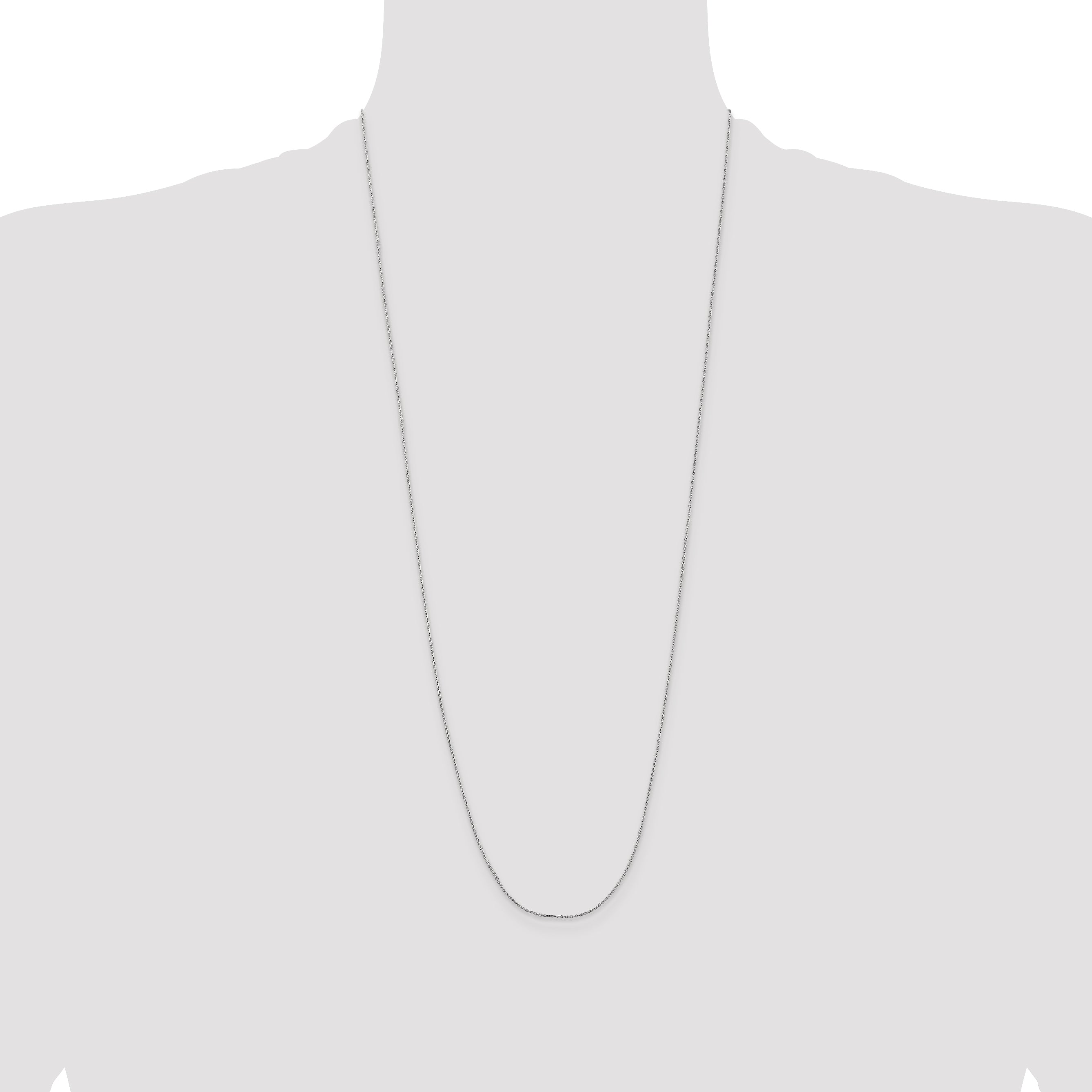 14K White Gold .8mm Diamond-Cut Cable with Lobster Clasp Chain