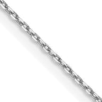 14K White Gold Solid Diamond-Cut Cable Chain Necklace 0.8mm