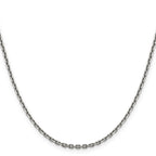 14K White Gold 24 inch 2.5mm Diamond-cut Cable with Lobster Clasp Chain