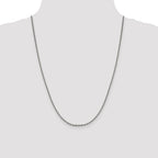 14K White Gold 24 inch 2.5mm Diamond-cut Cable with Lobster Clasp Chain
