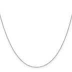 14K White Gold 24 inch .65mm Diamond-cut Round Open Link Cable with Lobster Clasp Chain
