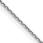 14K White Gold 18 inch .65mm Diamond-cut Round Open Link Cable with Lobster Clasp Chain