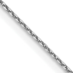 14K White Gold 18 inch .65mm Diamond-cut Round Open Link Cable with Lobster Clasp Chain