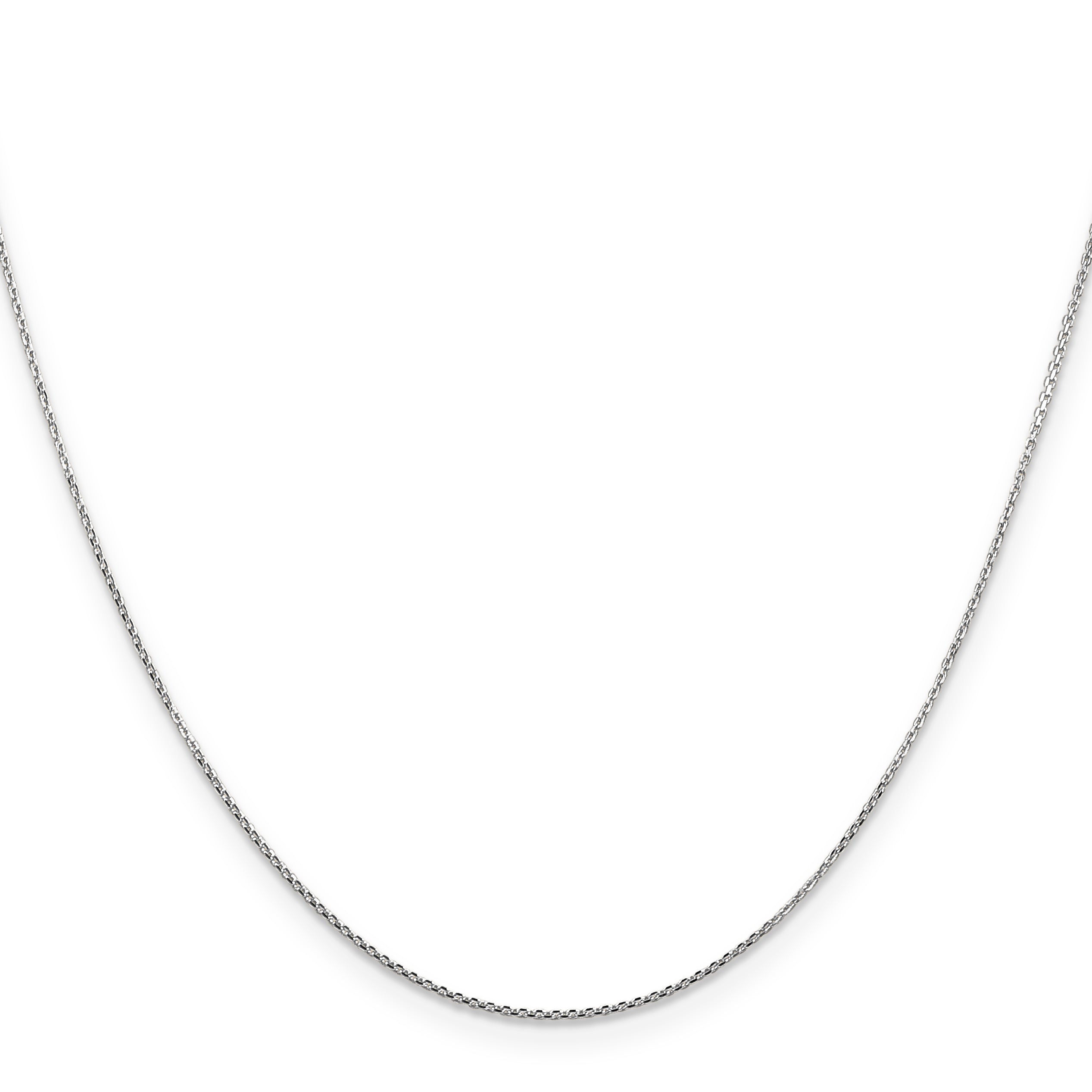 14K White Gold Solid Diamond-Cut Cable Chain Necklace 0.8mm Secondary image