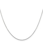 14K White Gold Solid Diamond-Cut Cable Chain Necklace 0.8mm