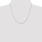 14K White Gold .8mm Diamond-Cut Round Open Link Cable with Lobster Clasp Chain