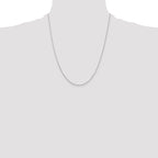 14K White Gold .8mm Diamond-Cut Round Open Link Cable with Lobster Clasp Chain