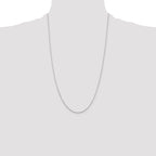 14K White Gold .8mm Diamond-Cut Round Open Link Cable with Lobster Clasp Chain