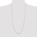 14K White Gold .8mm Diamond-Cut Round Open Link Cable with Lobster Clasp Chain