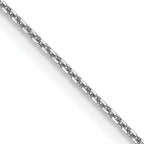 14K White Gold .8mm Diamond-Cut Round Open Link Cable with Lobster Clasp Chain