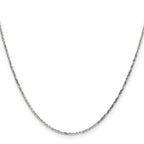 14K White Gold 1.4mm Diamond-Cut Round Open Link Cable with Lobster Clasp Chain