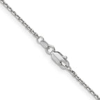 14K White Gold 1.4mm Diamond-Cut Round Open Link Cable with Lobster Clasp Chain