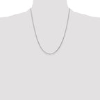 14K White Gold 1.4mm Diamond-Cut Round Open Link Cable with Lobster Clasp Chain