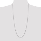 14K White Gold 1.4mm Diamond-Cut Round Open Link Cable with Lobster Clasp Chain